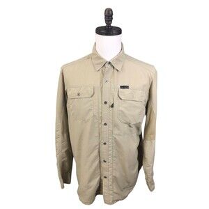 Wrangler ATG Button Down Shirt Mens Beige Large